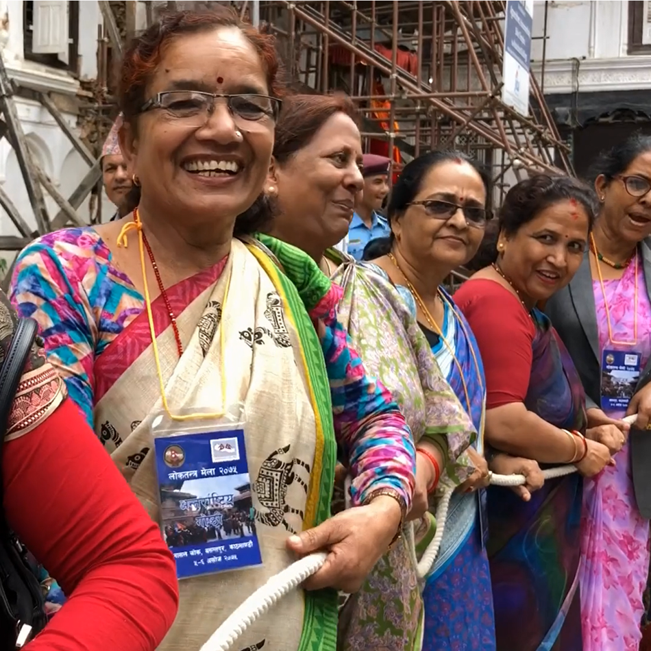 Nepalesiske kvinder til den første Democracy Fair