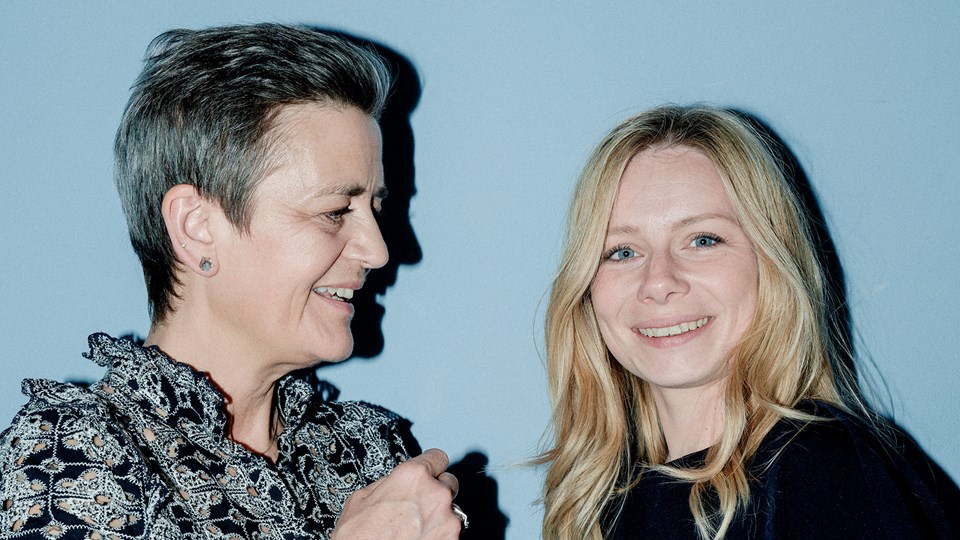 Margrethe Vestager og Sigrid Friis